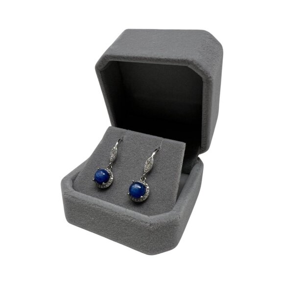 Blue Opal Drop Dangle Earrings flashy 925 Sterling Silver Jewelry Accessories - Picture 6 of 7